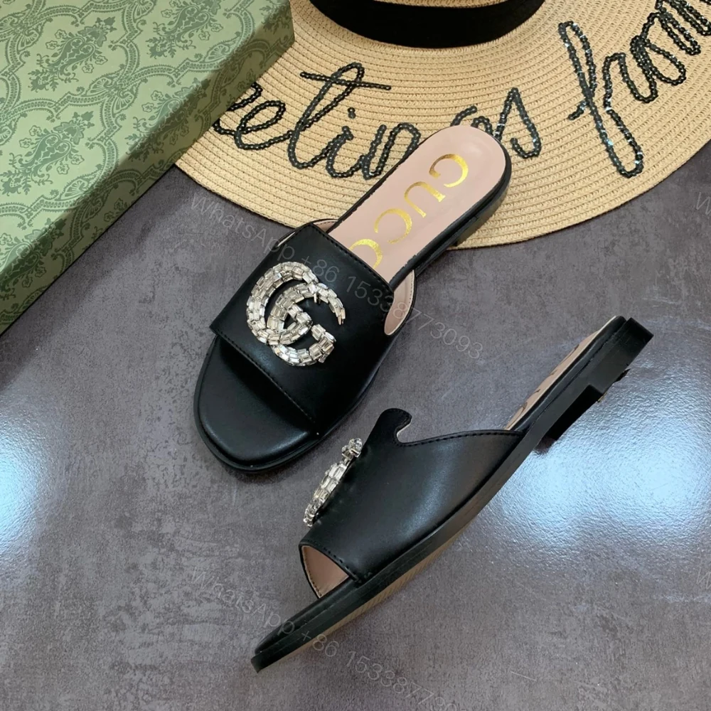 View 4 of Gucci Double G Slippers Beaded In Black