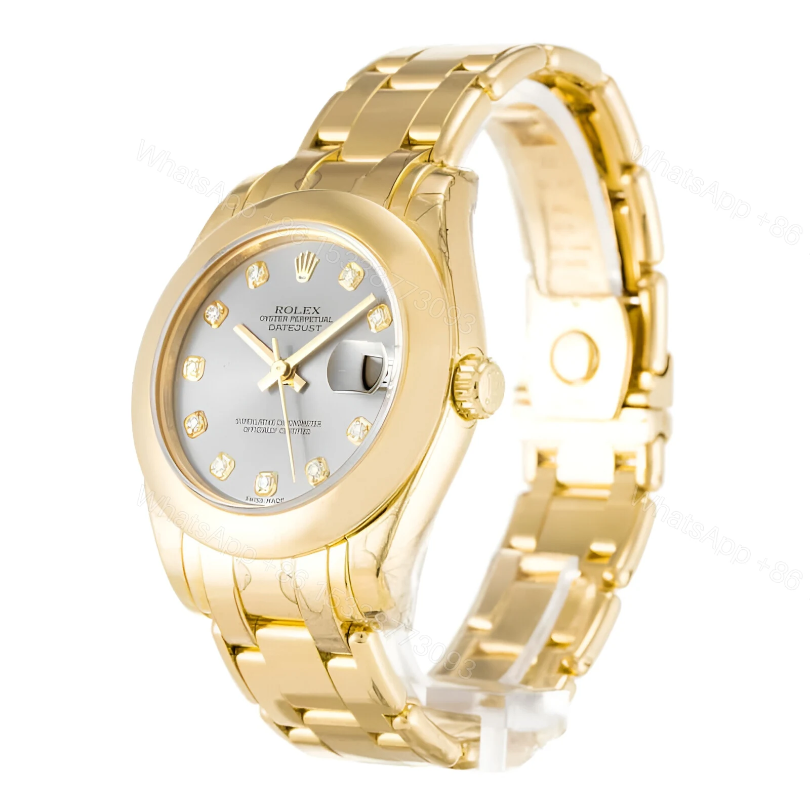 View 2 of Rolex Pearl Master 81208 Gold & Diamond Dial Replica