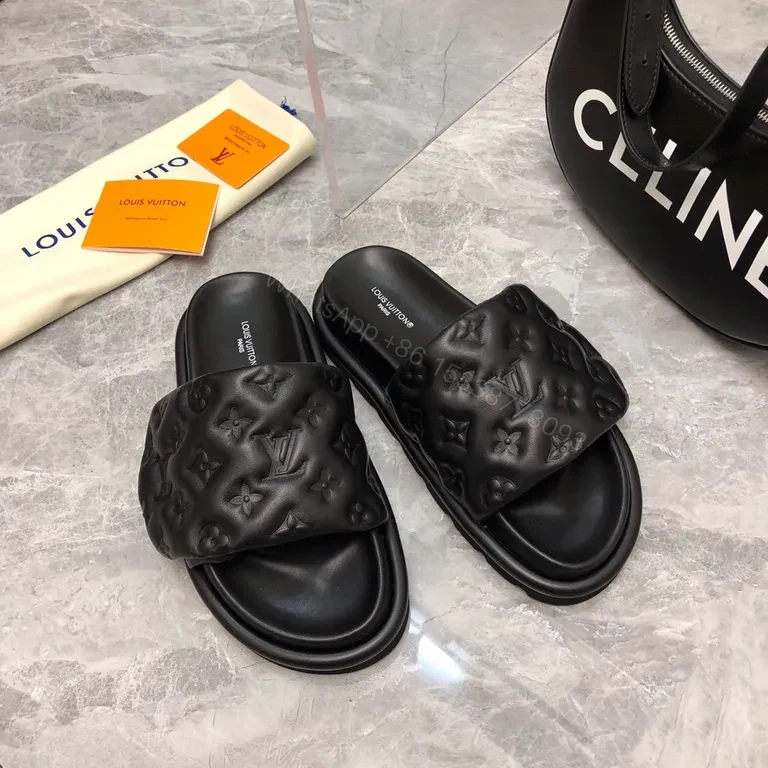 View 5 of Monogrammed Leather Slides: Discreet Luxe, All-Day Comfort