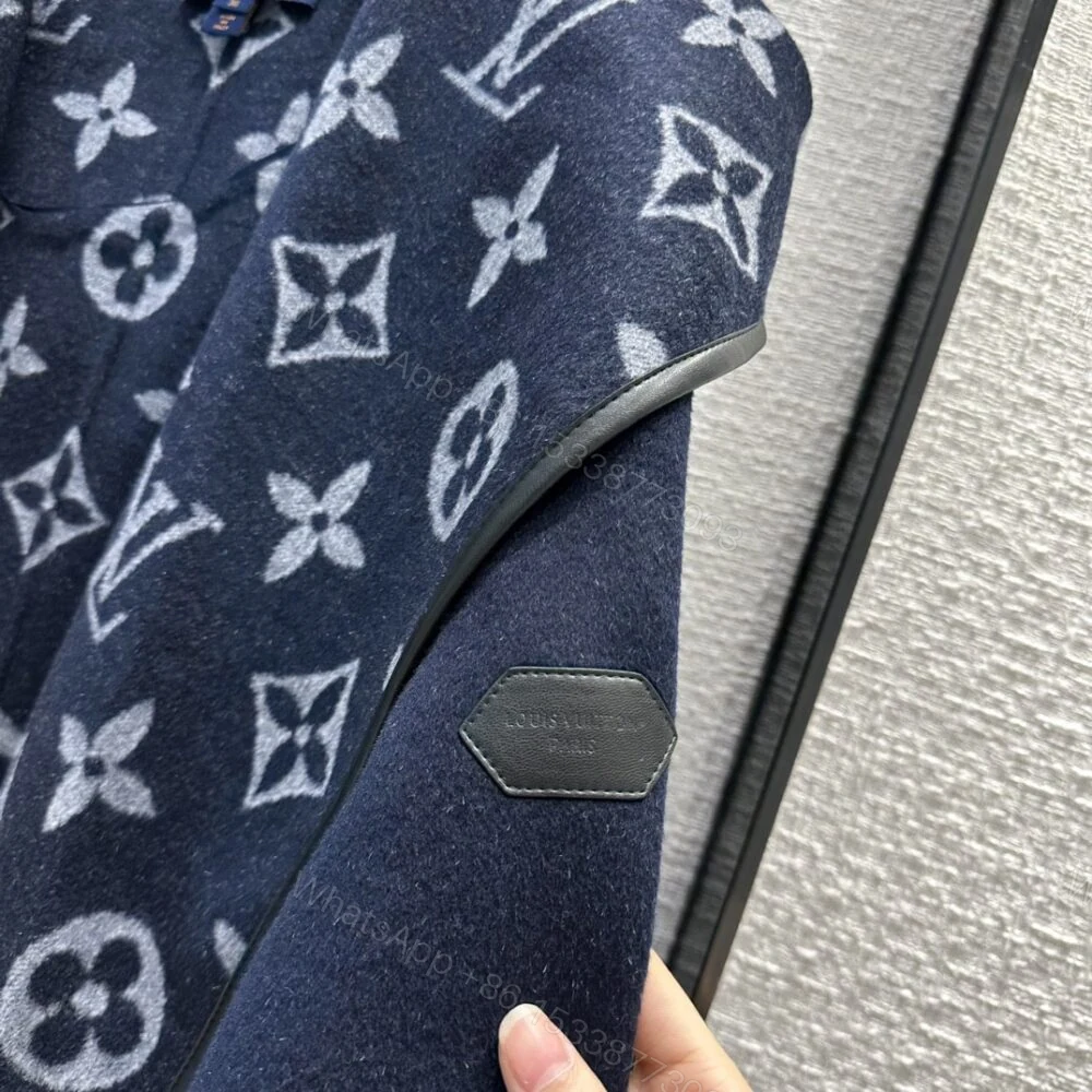 View 7 of Louis Vuitton Classic Monogram Wool Blue Coats