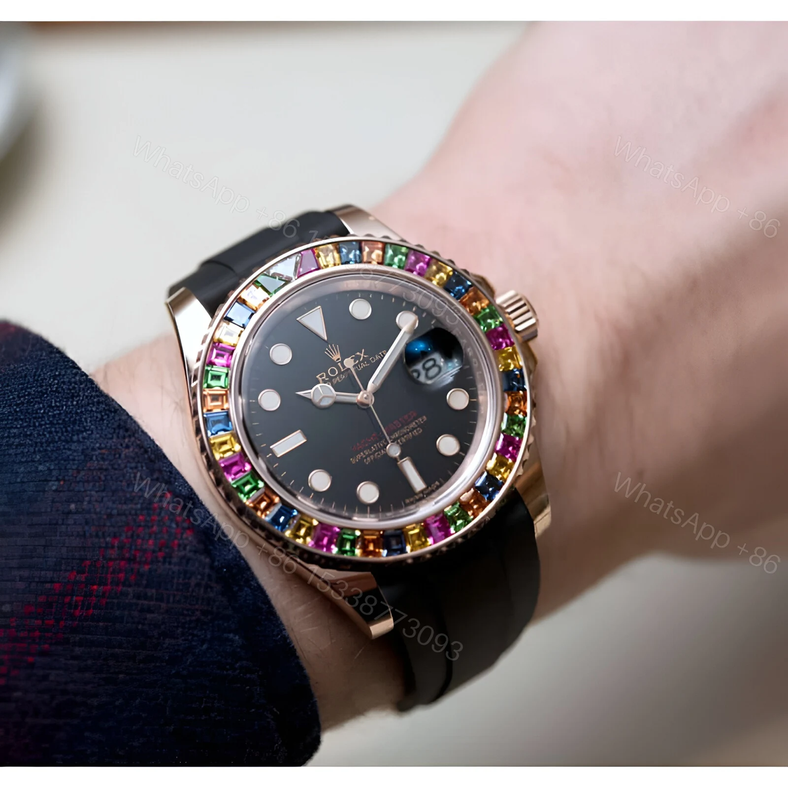 View 4 of Rolex Perpetual Yacht-Master Gem-Set Bezel 116695 SATS Replica