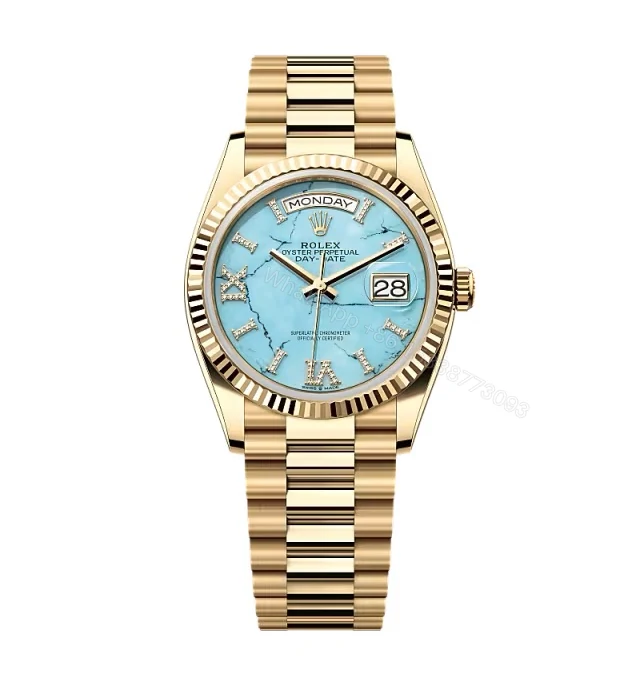 Superclone Rolex Day-Date Turquoise Diamond Dial 128238-0071 36 mm — view 1