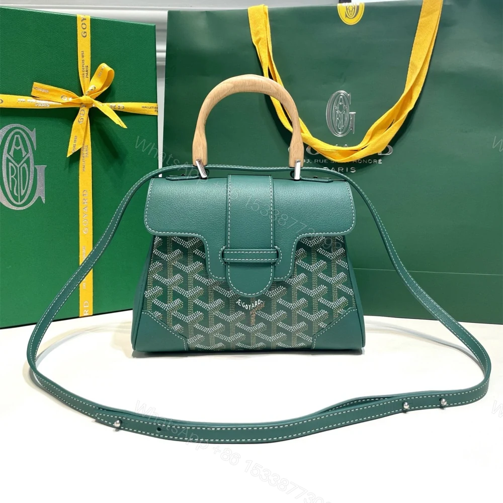 高仿Goyard*SAIGONR櫸木手柄單肩包綠色免檢版 — view 1