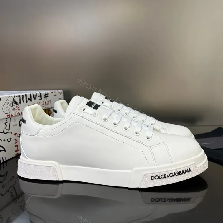 View 5 of Dolce & Gabbana White Leather Platform Sneakers: Luxury Comfort