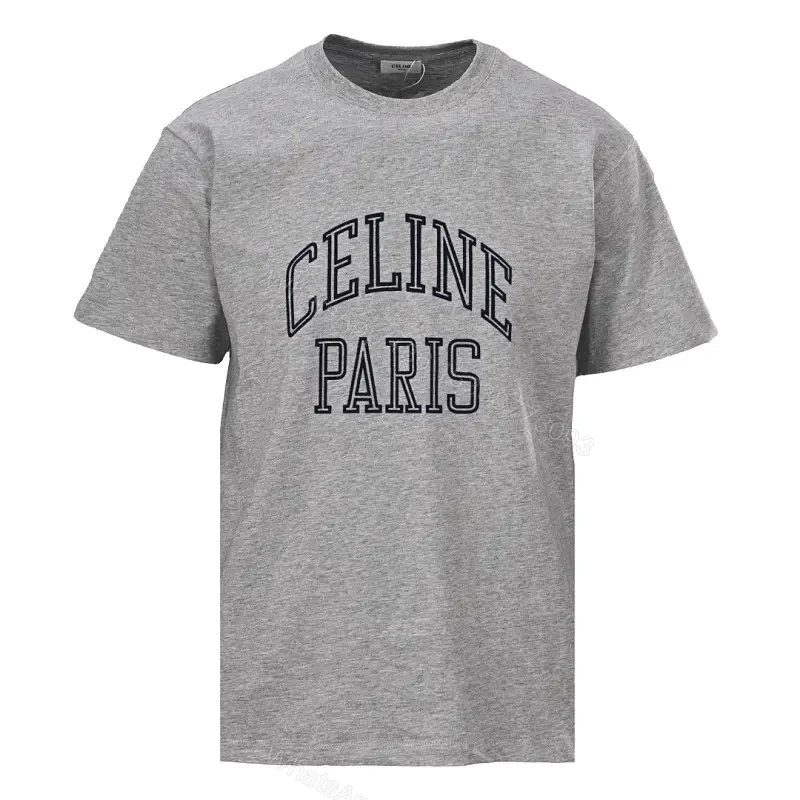 Grey Cotton Jersey Casual Arched Text Graphic T-Shirt — view 1
