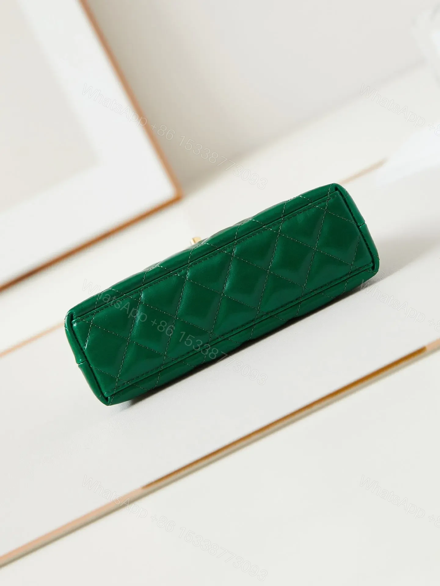 View 8 of CHANEL KELLY MINI 19 BAG IN GREEN FOREST CALFSKIN