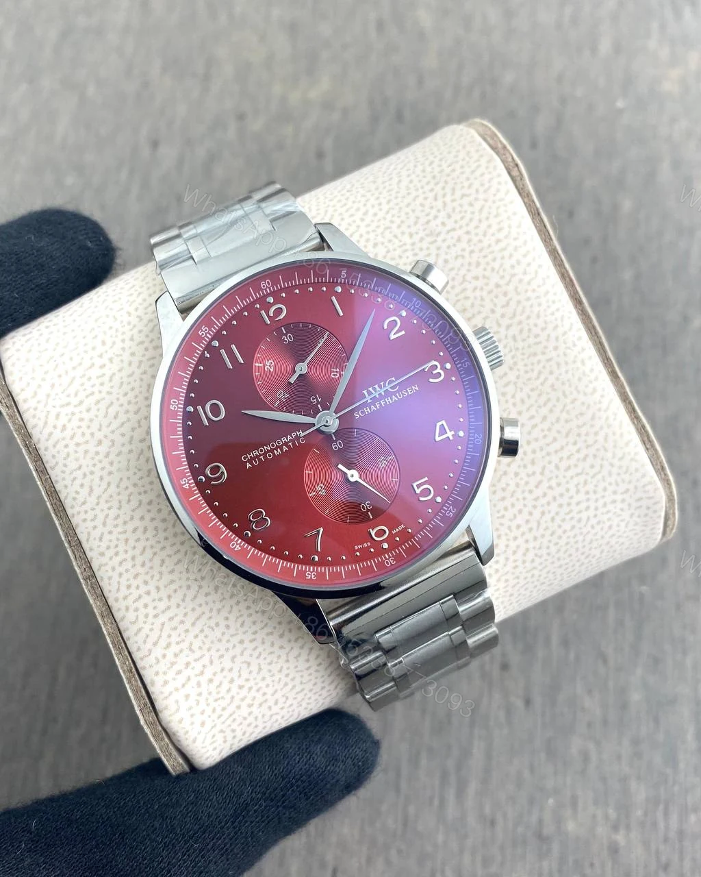 IWC Schaffhausen Red Dial 42mm Automatic Chronograph — view 1