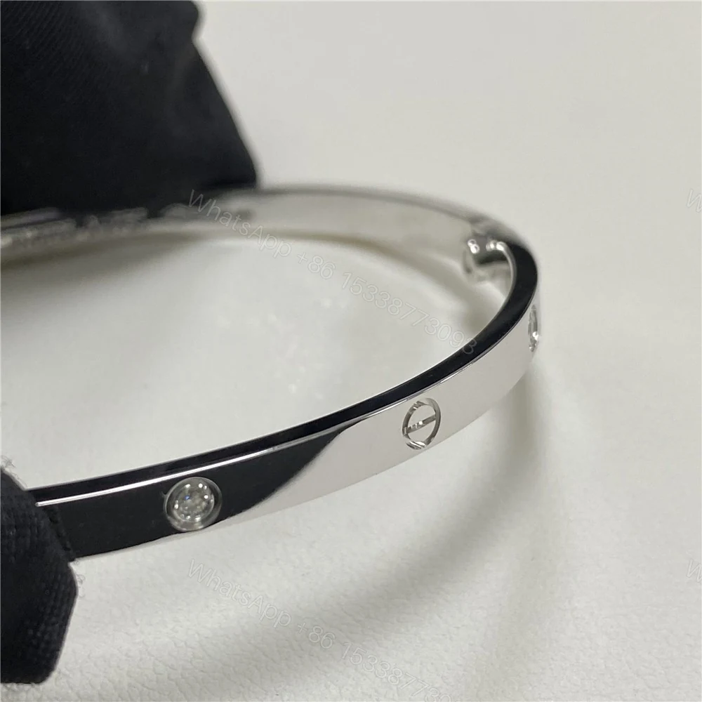 View 5 of Replica Cartier Love Bracelet 6 Diamonds White Gold B6047717