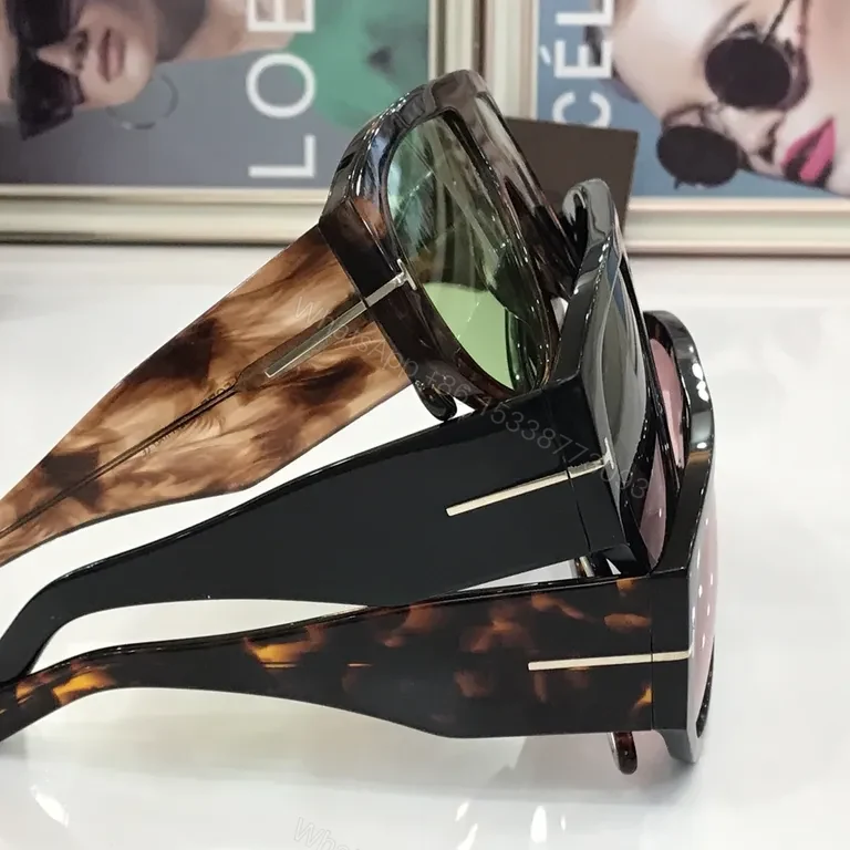 View 7 of Pink Gradient Tom Ford Cat-Eye Sunglasses, Oversized Acetate, UV400