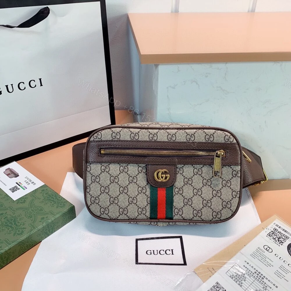 View 2 of Gucci GG Ophidia Belt Bag Brown 24Cm