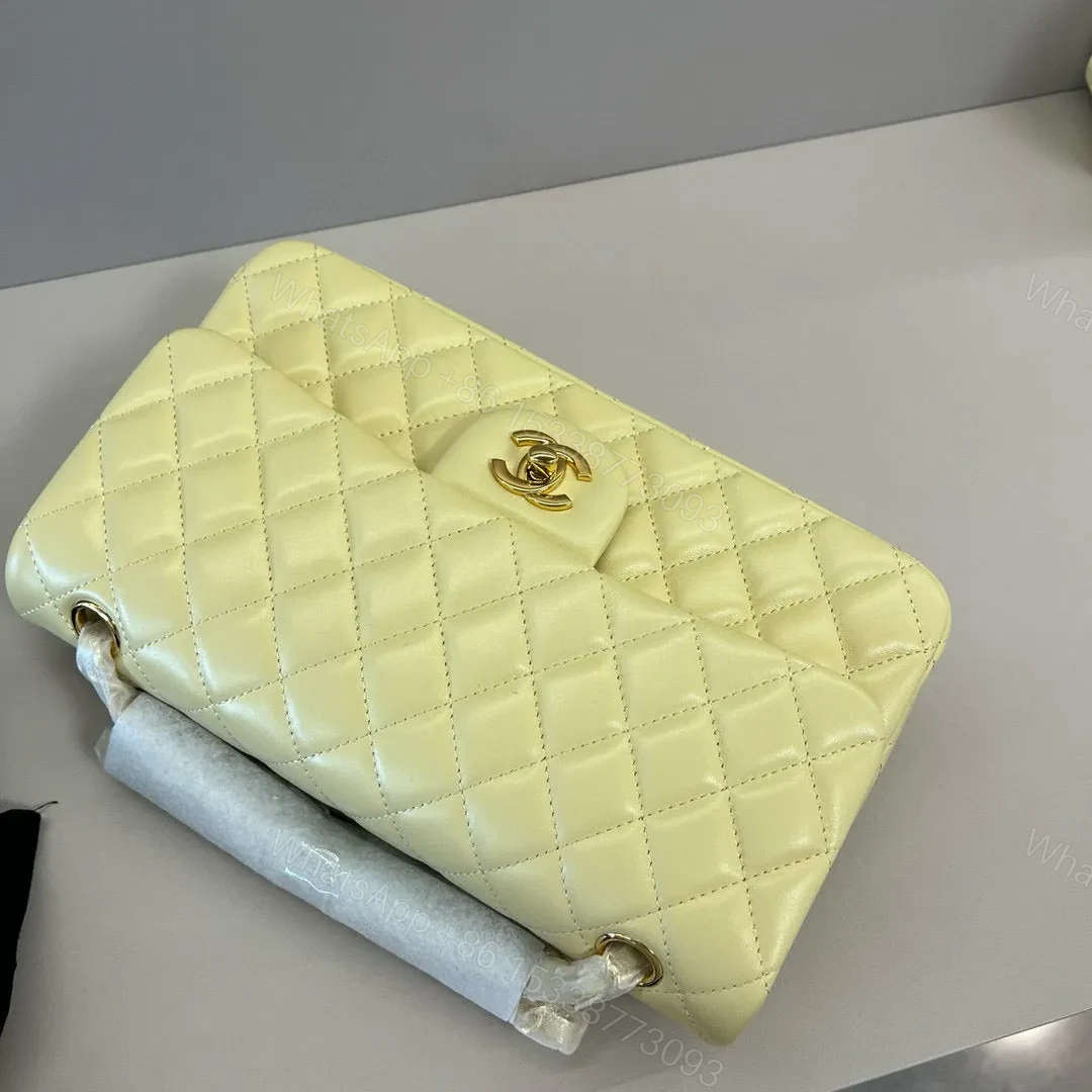 View 6 of CHANEL 25C FLAP BAG 25 IN YELLOW QUILTED LAMBSKIN GOLD HARDWARE