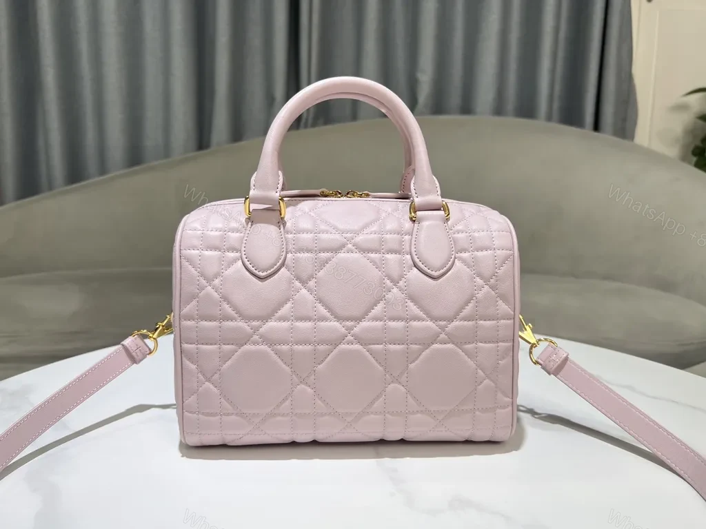 View 5 of Chic Pink Quilted Mini Bag â€” Dior Luxury, Structured Silhouette