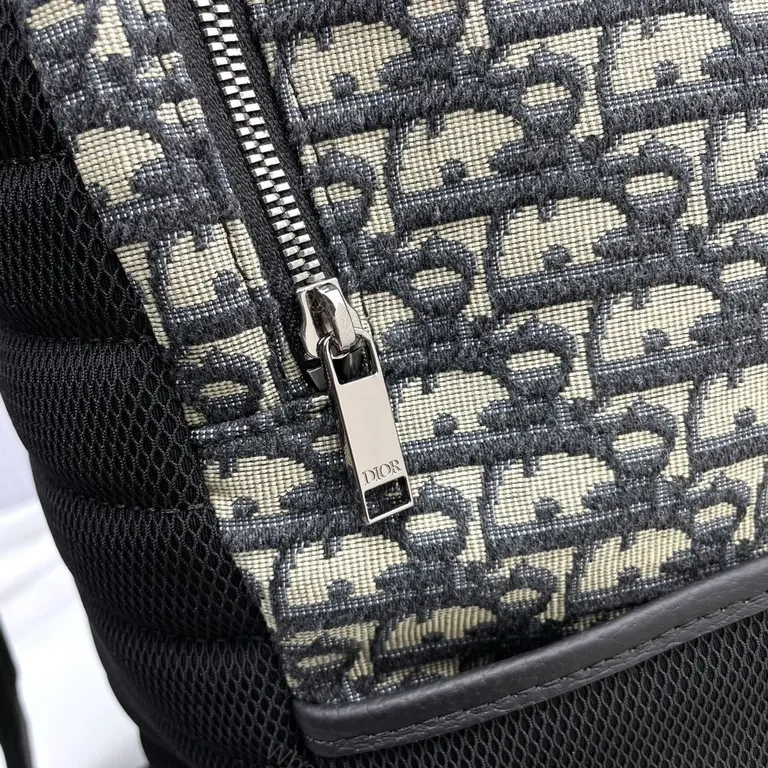 View 6 of Dark Oblique-Pattern Nylon Backpack: Luxe Everyday Utility
