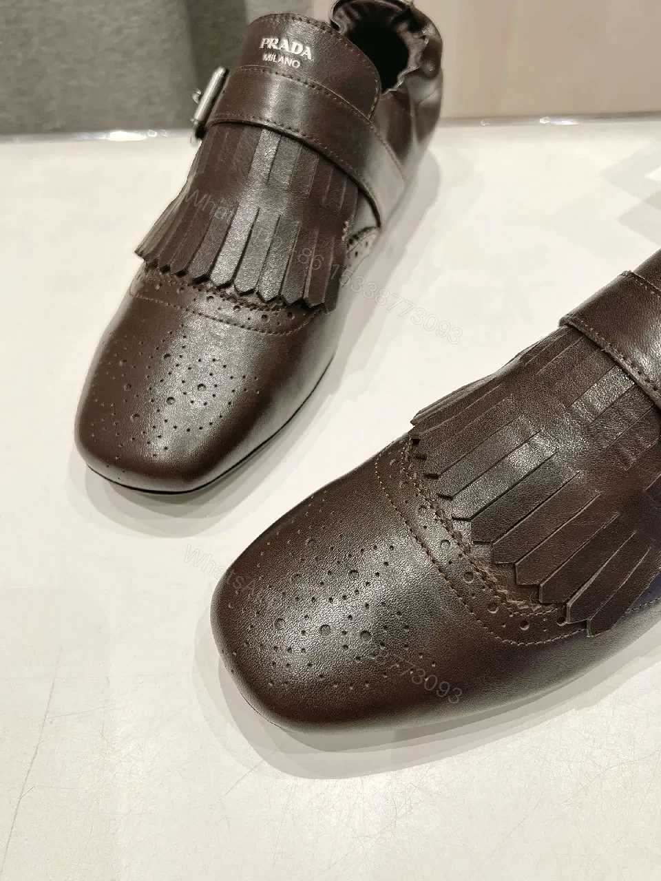 View 8 of Patterned Leather Penny Loafers with Fringe Detail – Everyday Luxury