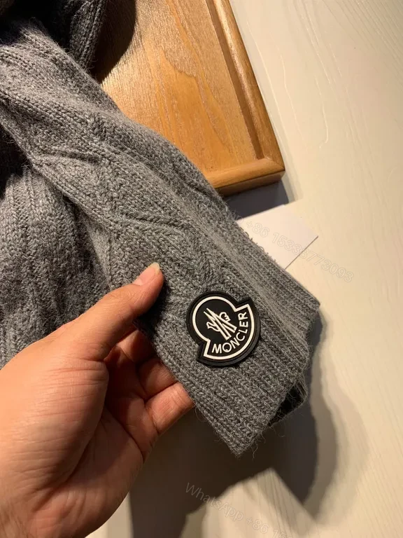 View 3 of Cozy Grey Knit Duo: Premium Wool Scarf & Beanie Set