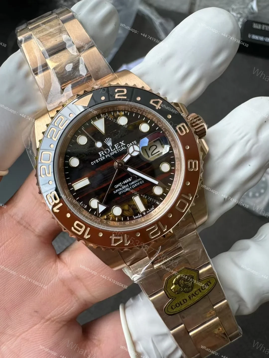 View 3 of Rolex Super Clone Watches 1:1 Iron Tiger Eye GMT-Master II 126715CHNR Oyster