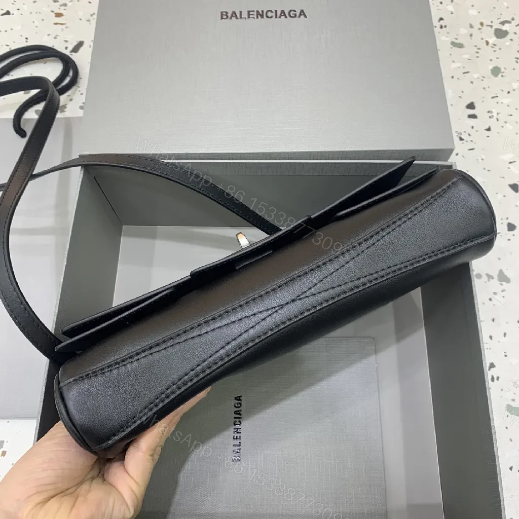 View 8 of Chic Minimalist Crossbody: Leather, Structured, Subtle Shine, Everyday Elegance