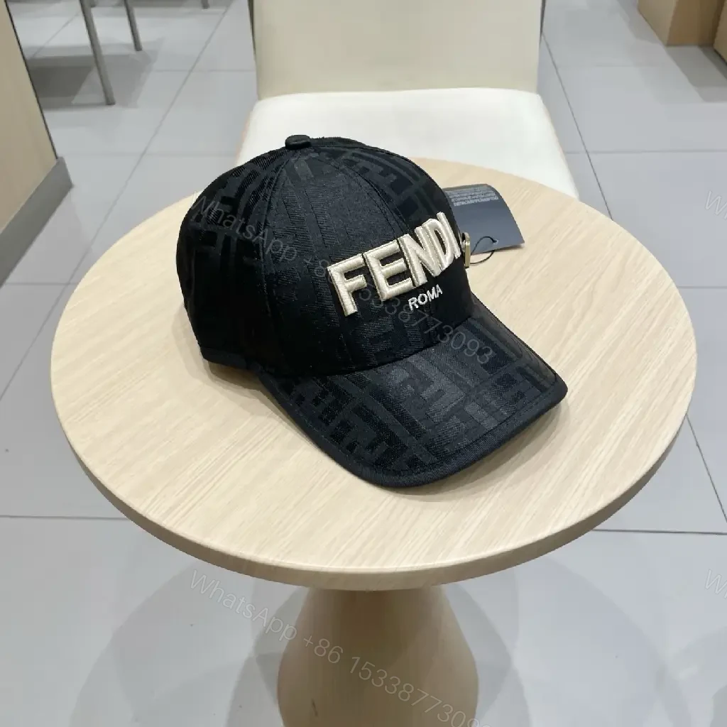 View 8 of Patterned Luxury Cap: Mono Fendi-Inspired Logo, Standout Comfort