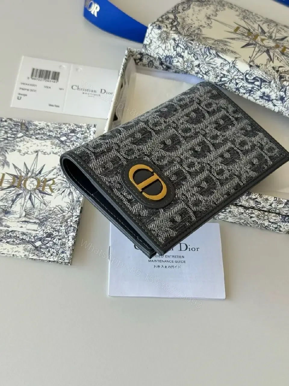 View 5 of Monochrome Textured Wallet with Gold Hardware - Luxe Style