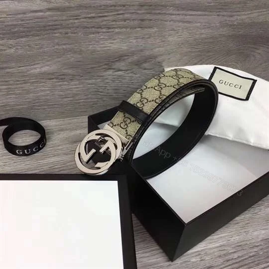 View 3 of GUCCI GG SUPREME BELT WITH G BUCKLE – B37