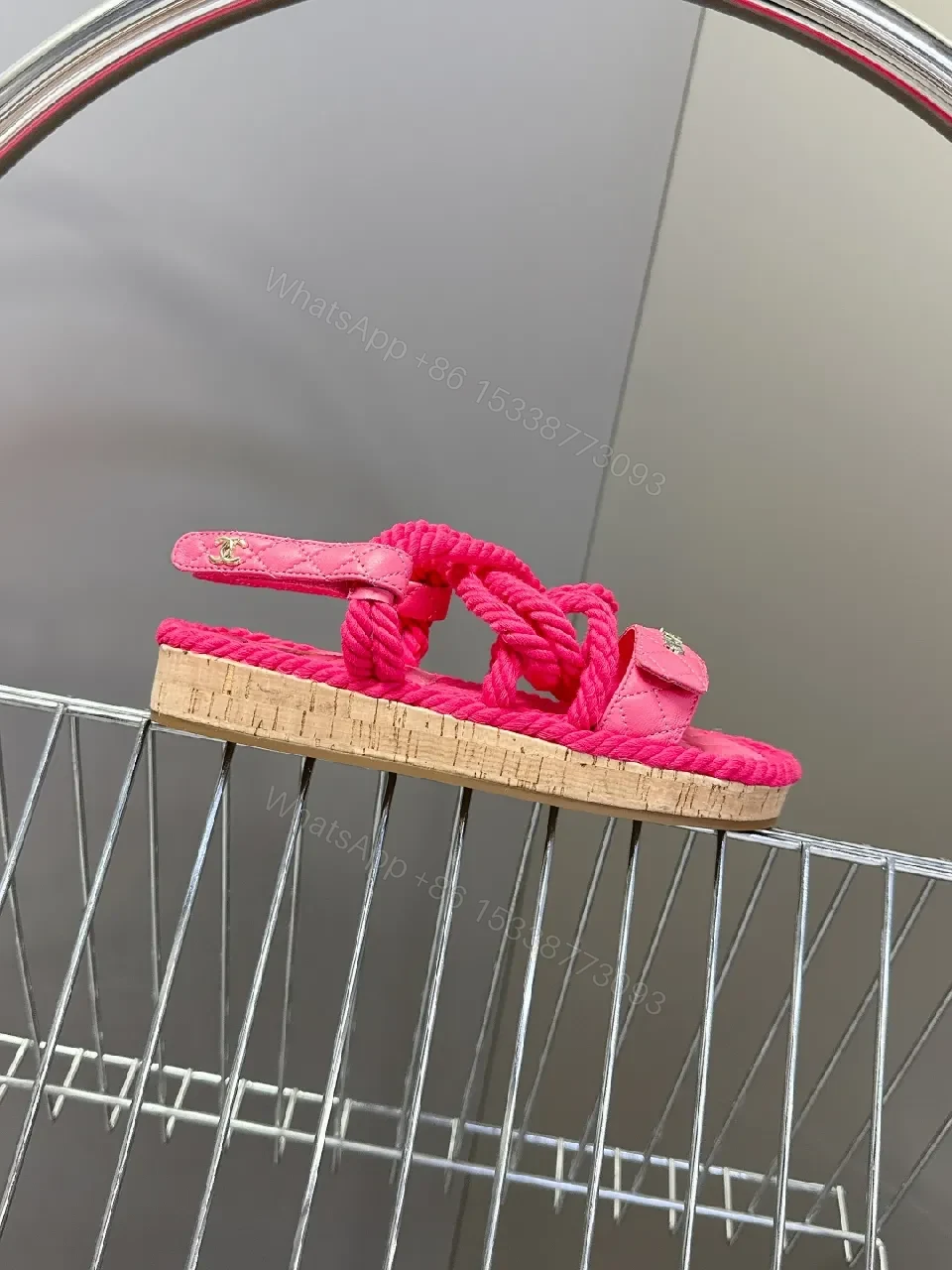 View 7 of Vibrant Pink Textured Slides – Quilted Comfort, Everyday Style