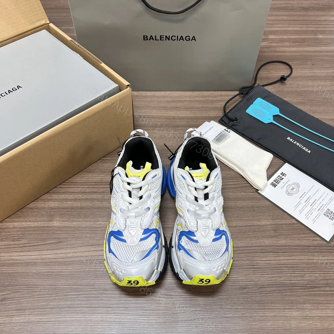 Balenciaga 高仿男款白藍黃配色運動鞋 活力撞色潮流跑鞋 — view 1