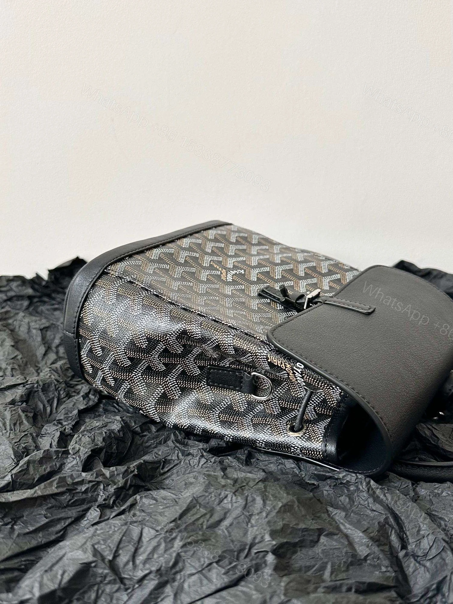 View 2 of Goyard Mini Backpack Black Super Quality Monogram Pattern Size 23x19cm
