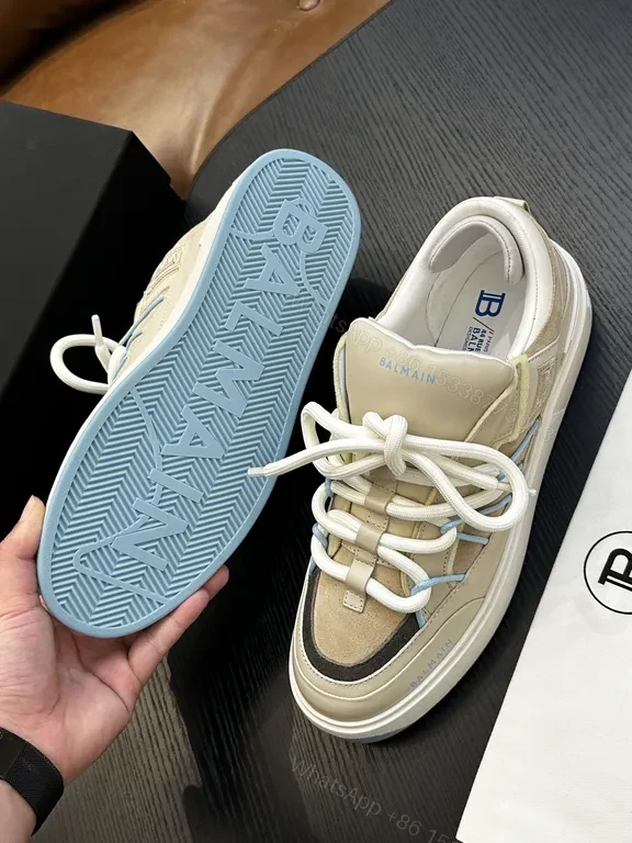 View 4 of Neutral Blend High-Top Sneakers: Luxe Texture & Comfort
