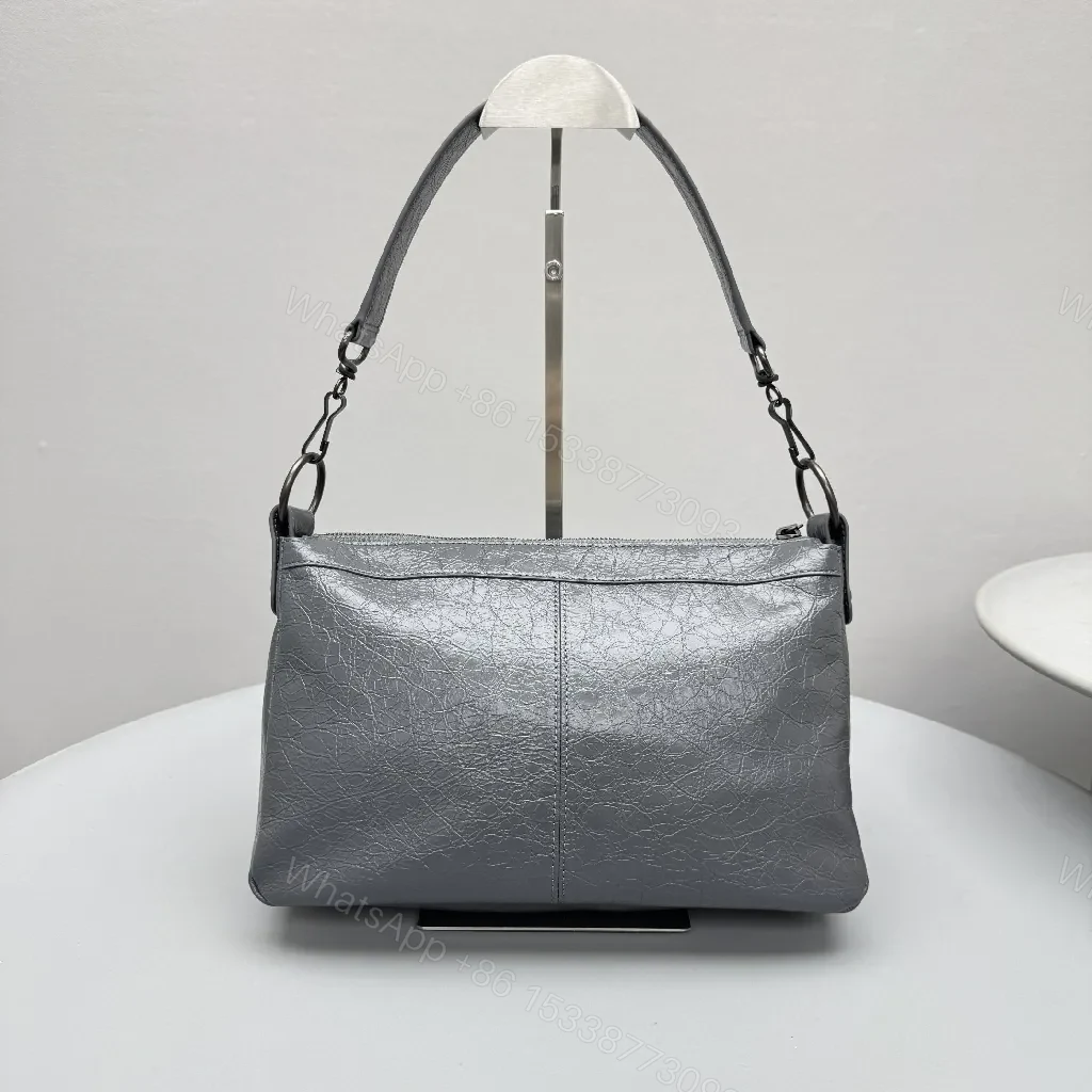 View 9 of Textured Leather Luxe Bag: Structured, Gunmetal Hardware Carryall