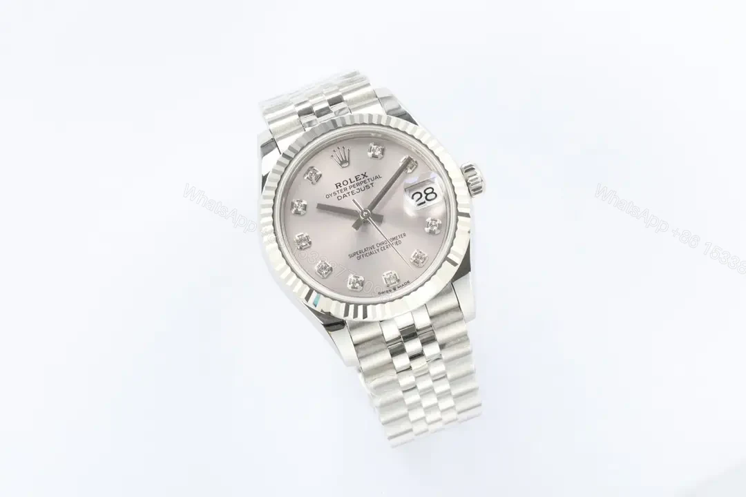 View 3 of Rolex Datejust 31 Stainless Steel Fluted Jubilee Silver – Diamond Dial 178274-0018