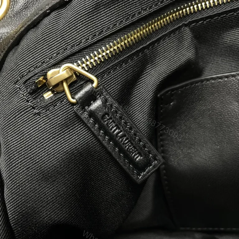 View 5 of Chic Black Quilted Leather Shoulder Bag with Chain Strap