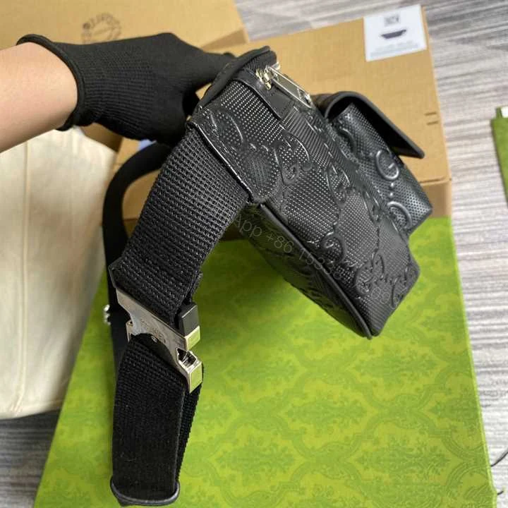 View 7 of GG EMBOSSED BELT BAG IN BLACK GG EMBOSSED LEATHER – GBC14