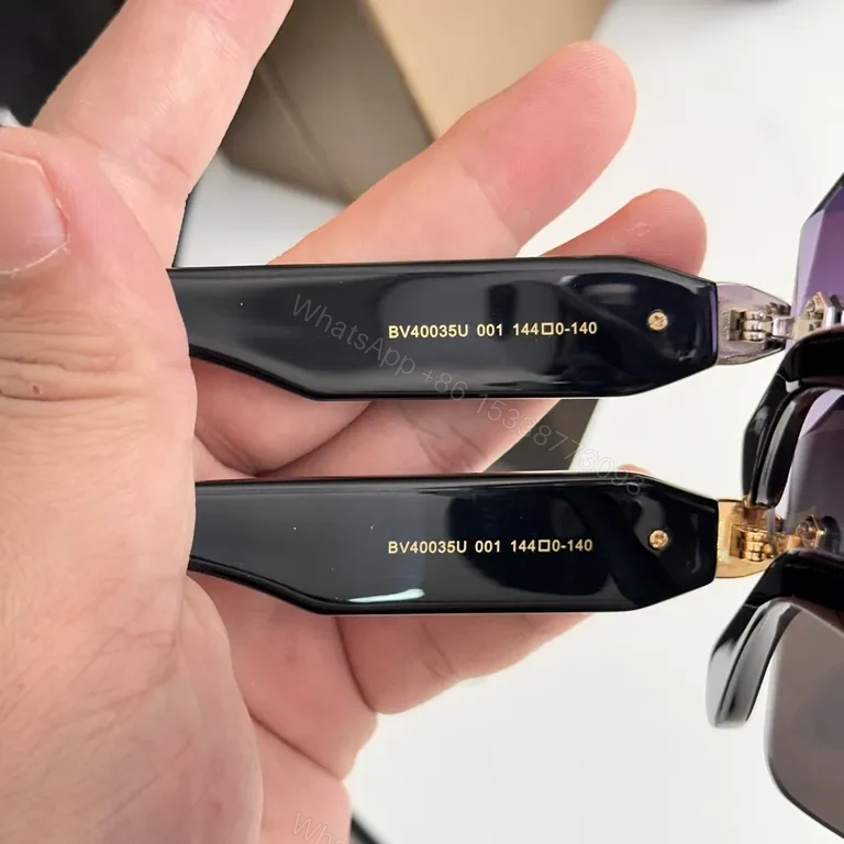 View 6 of Boldly Minimalist BVLGARI Sunglasses: Sculpted Edge Shield Style