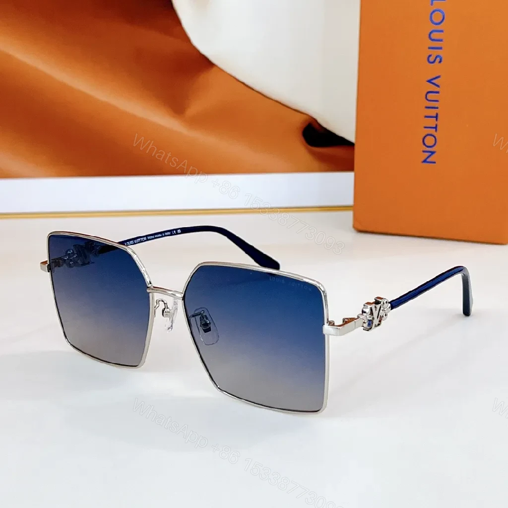 View 7 of Square-Frame Sunglasses Monogram Pattern Luxury Shades