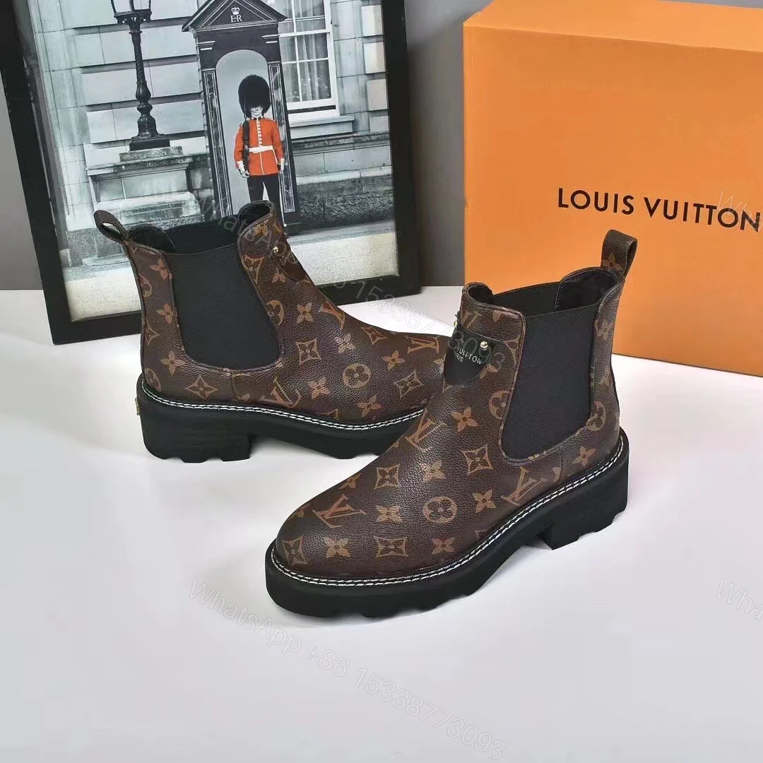View 6 of LOUIS VUITTON LV BEAUBOURG ANKLE BOOTS CACAO BROWN 1A8QCL