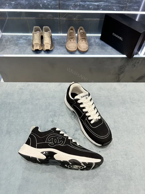 View 7 of Chanel-Inspired Black & White Sneaker: Luxury Comfort High-Tops