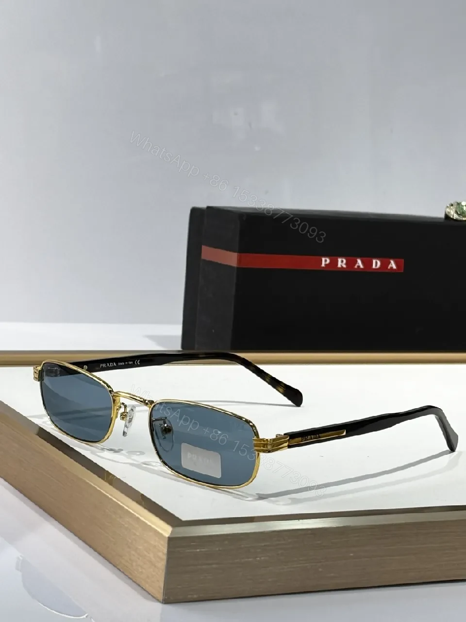 View 5 of Vintage-Lux Gold-Accent Sunglasses with Amber Lenses