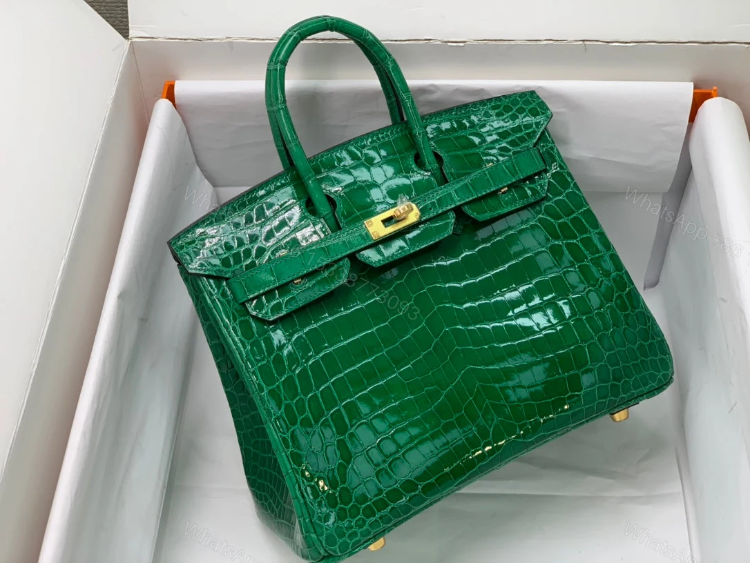 View 2 of H BIRKIN 30 CROCODILE GOLD-TONED HARDWARE DARK GREEN