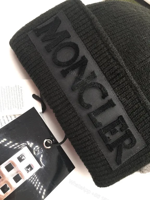 View 7 of Moncler Heather Knit Beanie with Pom-Pom - Luxe Warmth Cap
