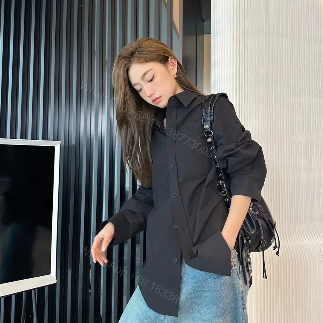 View 15 of 高仿Balenciaga*FW24系列663030背後字母襯衫黑色