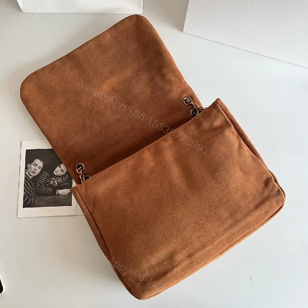 View 8 of Soft-Touch Suede Quilted Shoulder Bag, Gold Hardware, Everyday Luxe