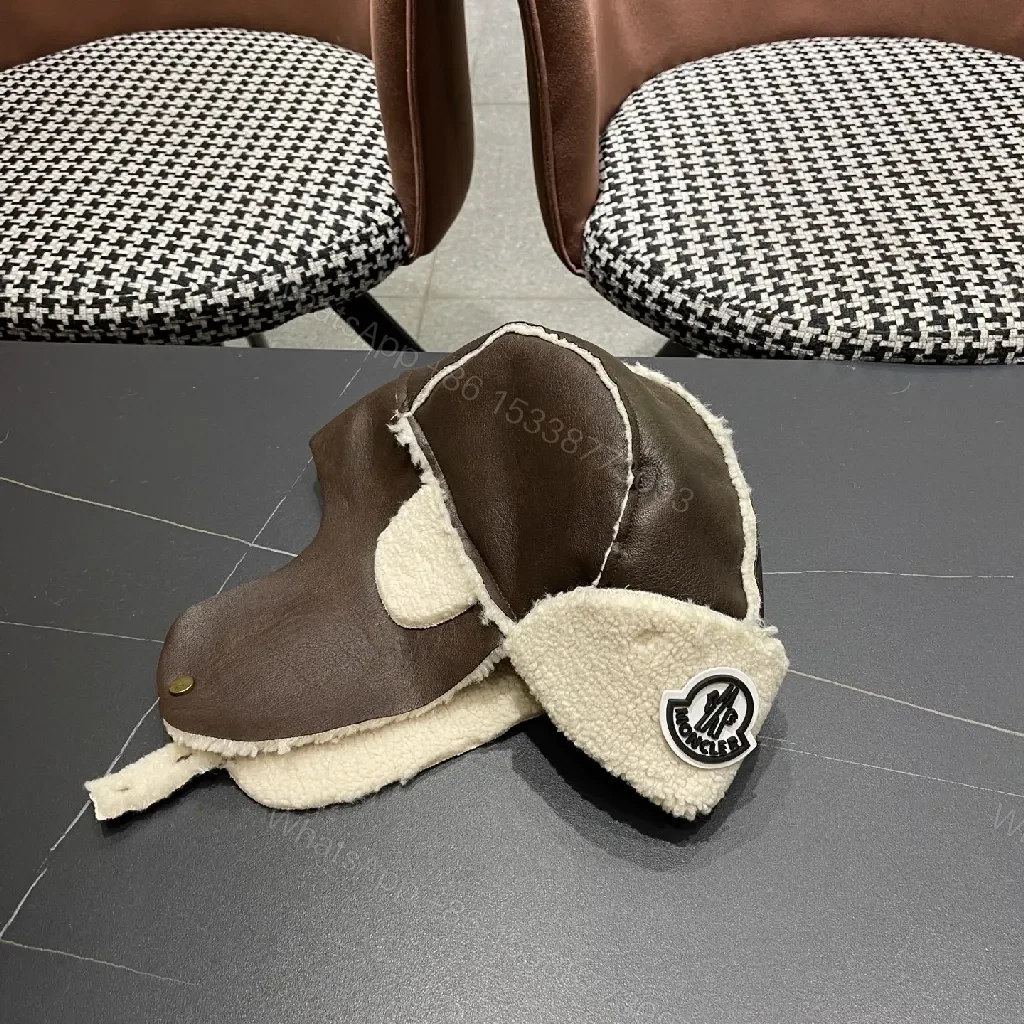 View 3 of Cozy LuxeShear Winter Beanie: Faux Leather, Earflap, Warmth
