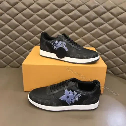 View 3 of LOUIS VUITTON RIVOLI SNAKERS IN BLACK CALF LEATHER AND MONOGRAM CANVAS – LSVT368