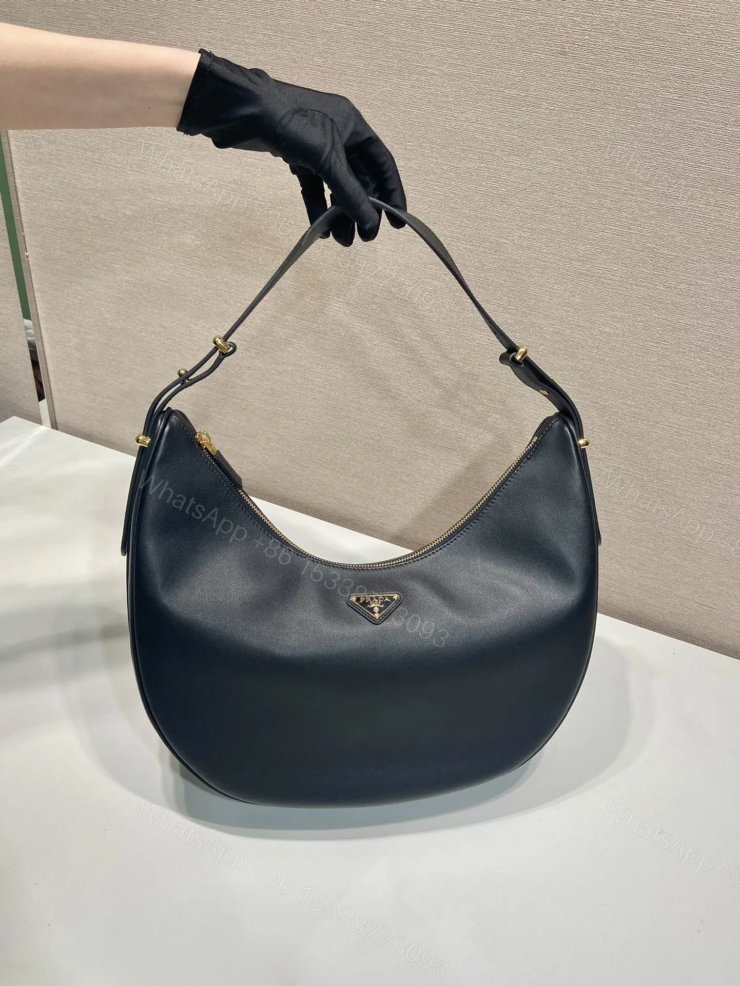 View 2 of Prada Arche Small Leather Shoulder Bag