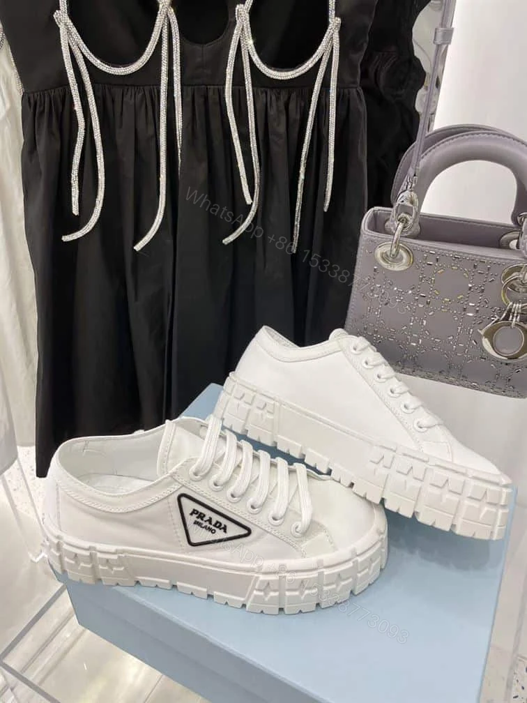 View 5 of PRADA DOUBLE WHEEL RE-NYLON GABARDINE SNEAKERS WHITE – PRD083