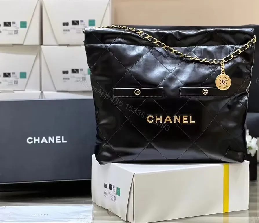 View 2 of Chanel-Inspired Matte-Black Quilted Tote: Everyday Luxury