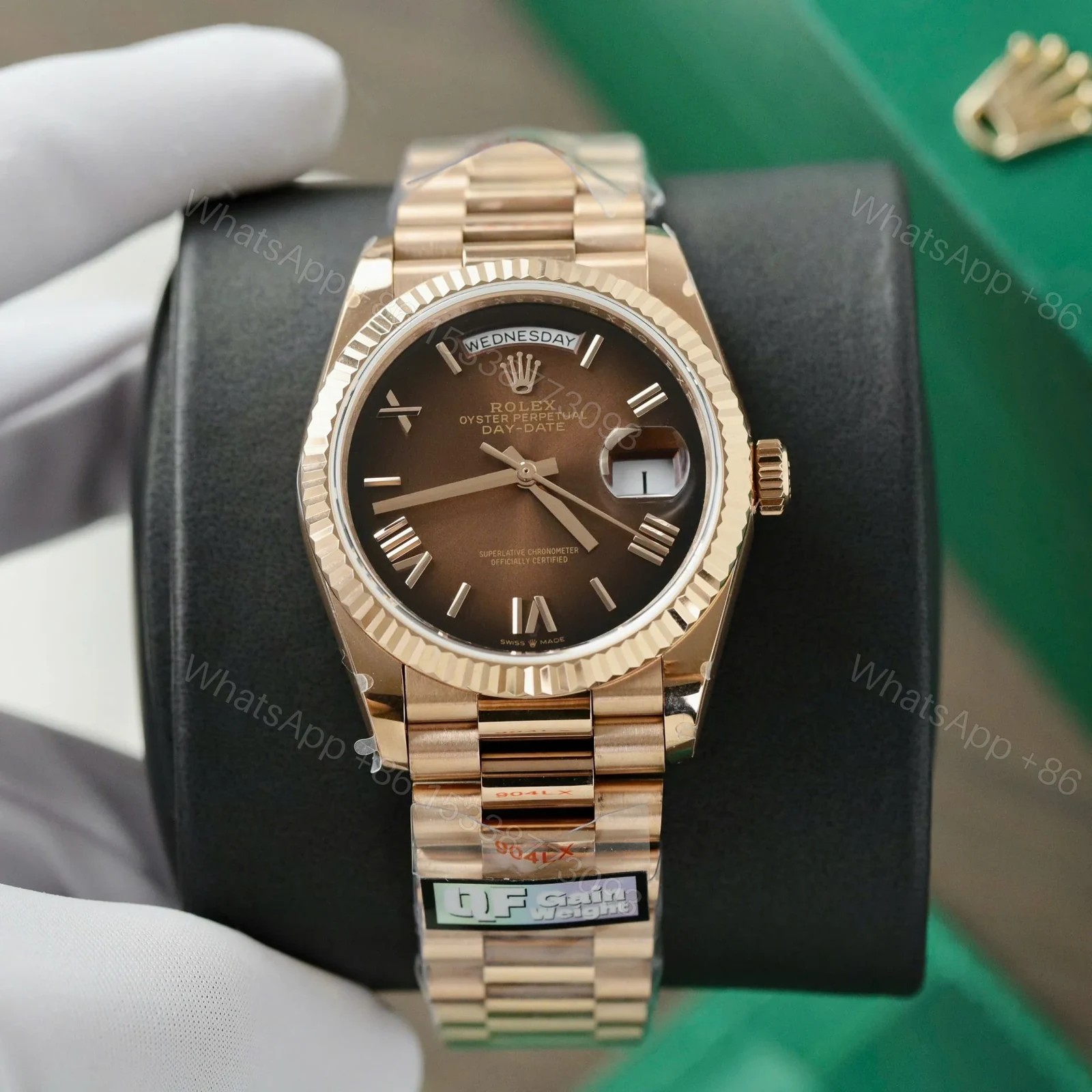 View 2 of Superclone Rolex Day-Date Brown Ombré Dial 128235-0075 36 mm