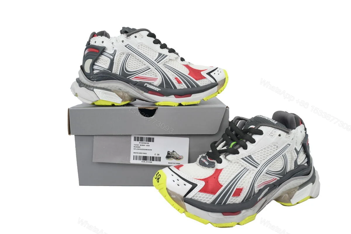View 7 of Balenciaga Runner Sneaker White Gray Black 772767 W3RNY 0509