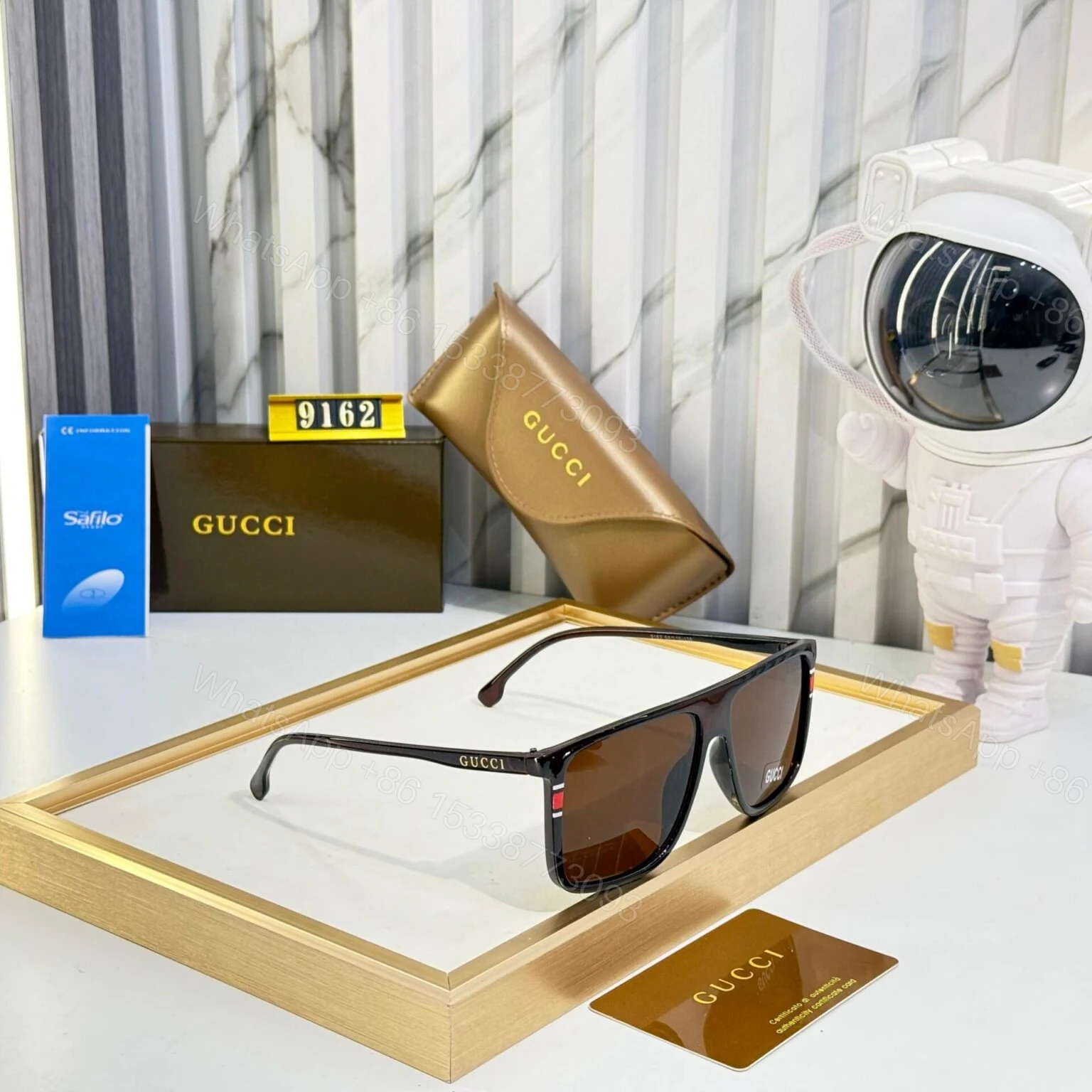 View 3 of Gucci Wayfarer Brown Sunglasses – AAA Quality – One Size