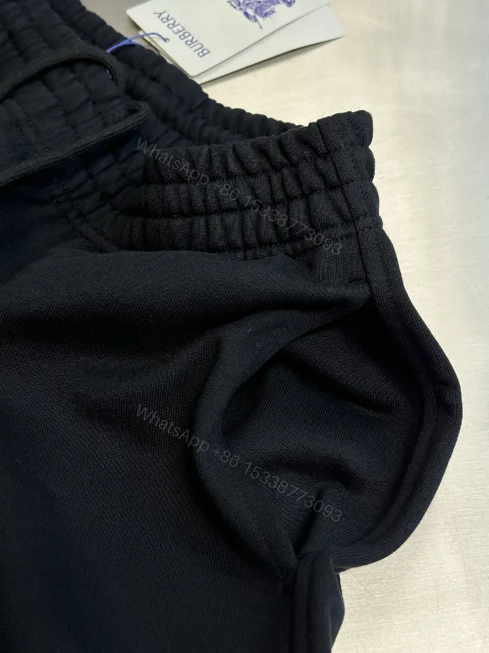 View 2 of Black Nylon Short Burberry Logo Casual Elastic Waist Short Pants
